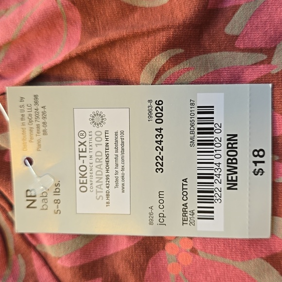 Okie Dokie Pink and Orange Baby Romper - Picture 3 of 3